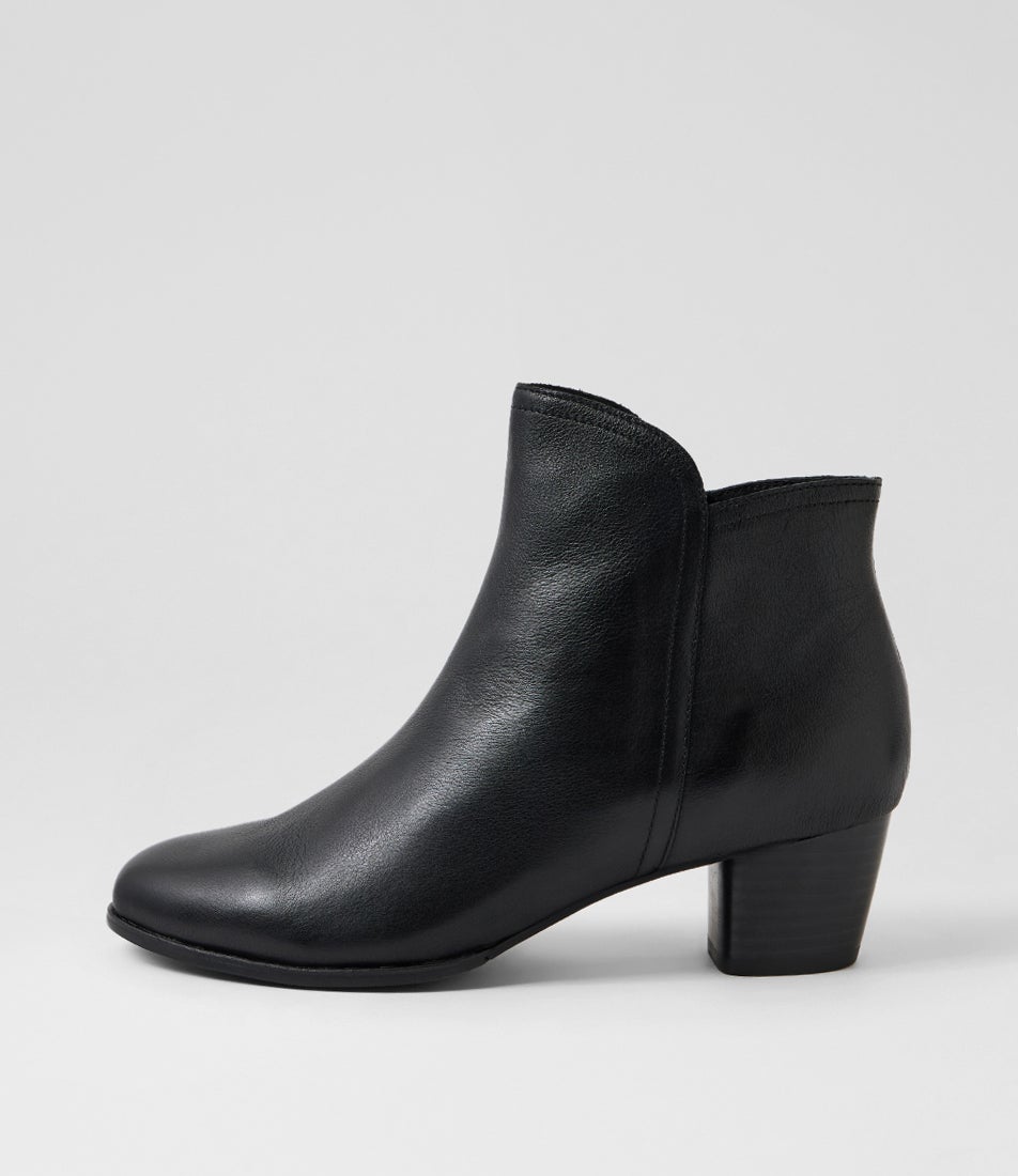 Gebben W Black Leather Ankle Boots