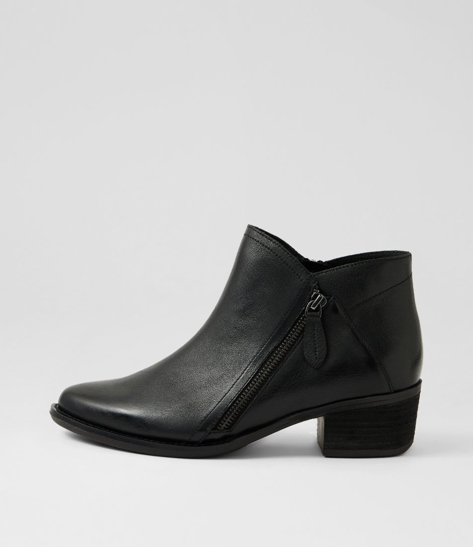 Eisa Xf Black Leather Ankle Boots Eisa Xf Black Leather Ankle Boots