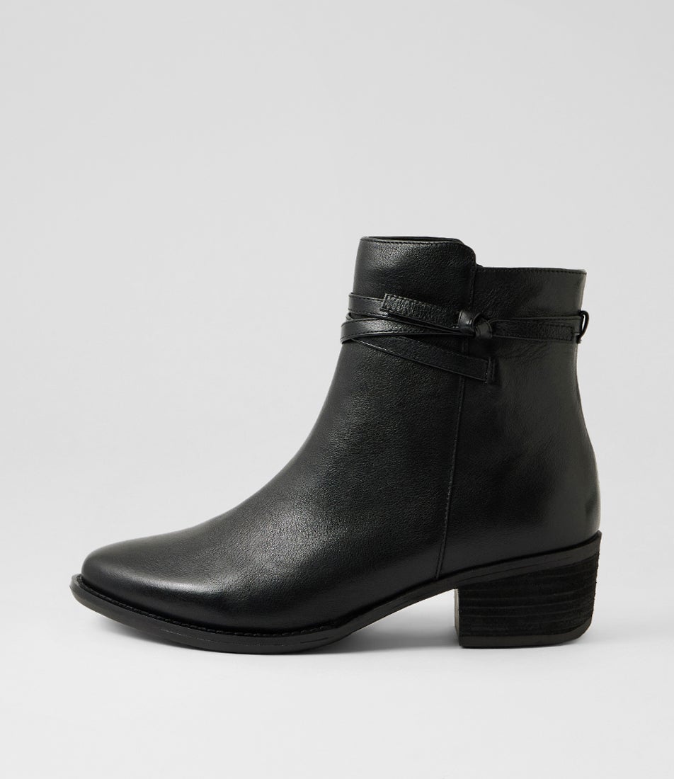 Ellon Xf Black Leather Ankle Boots