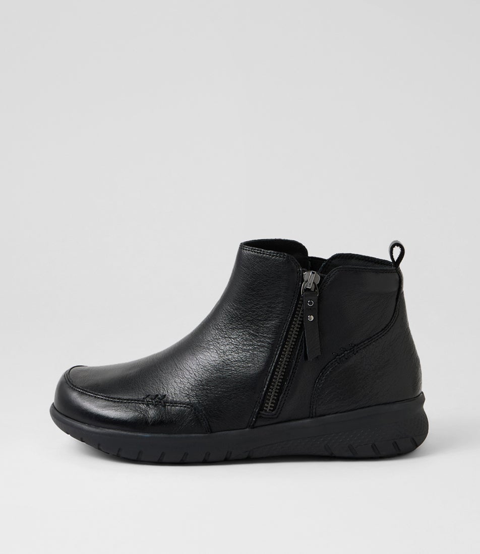 Sesta Xf Black Leather Ankle Boots Sesta Xf Black Leather Ankle Boots