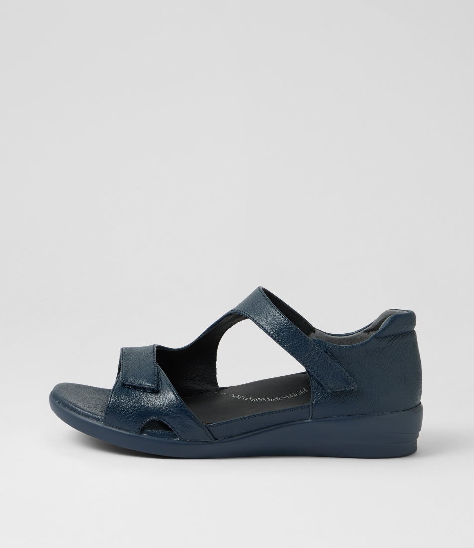 Drops W Navy Leather Sandals Drops W Navy Leather Sandals