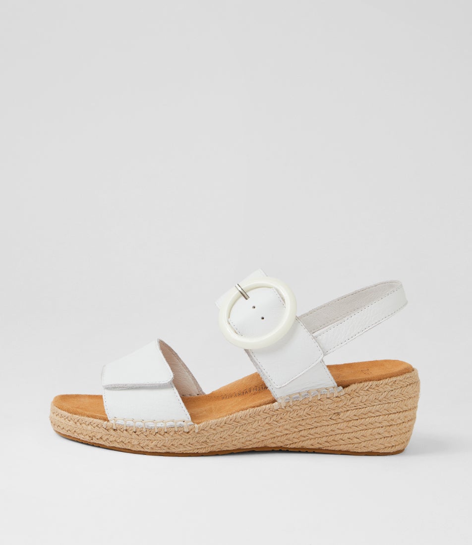 Kulies Xw White Leather Sandals Kulies Xw White Leather Sandals