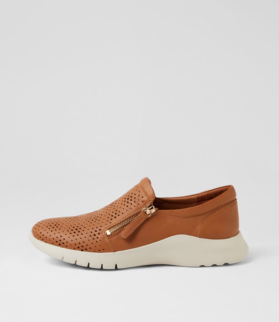 Prence Xw Dark Tan Almond Leather Sneakers