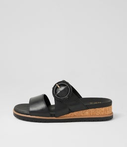 Vatha W Black Leather Sandals Vatha W Black Leather Sandals