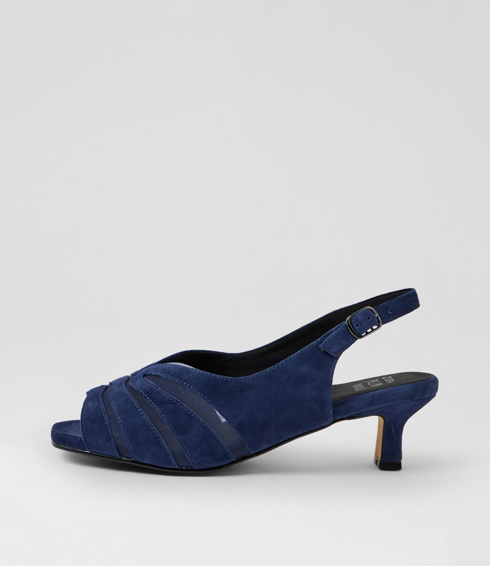 Itta Xw Navy Suede Mesh Sandals Itta Xw Navy Suede Mesh Sandals