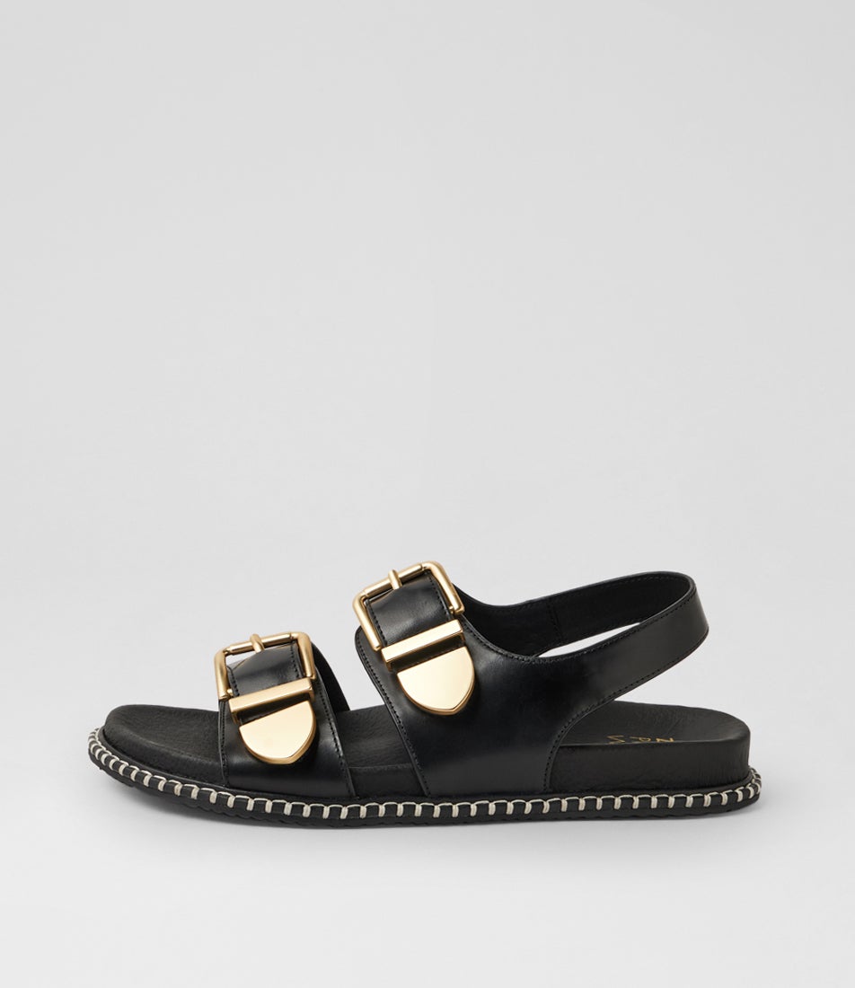 Iwell W Black Leather Sandals
