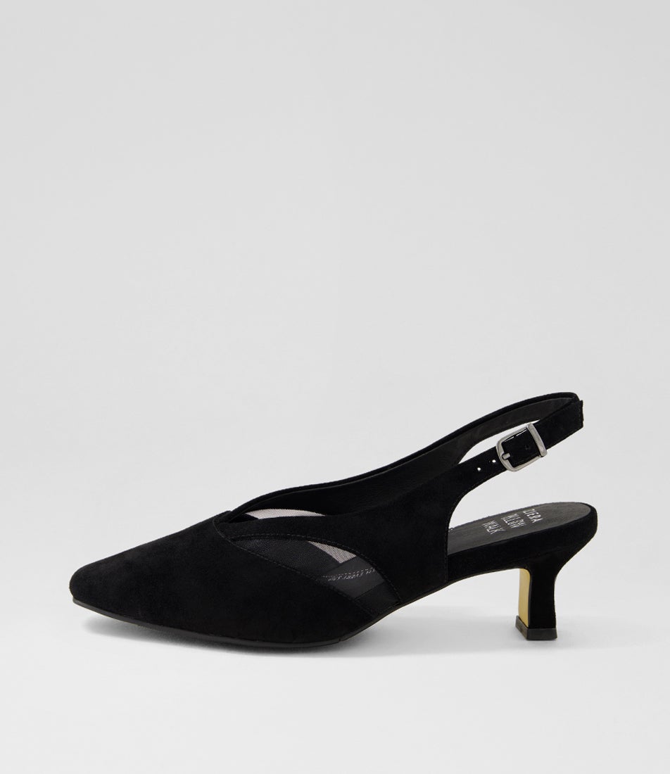 Osgood Xw Black Suede Mesh Slingback Heels Osgood Xw Black Suede Mesh Slingback Heels