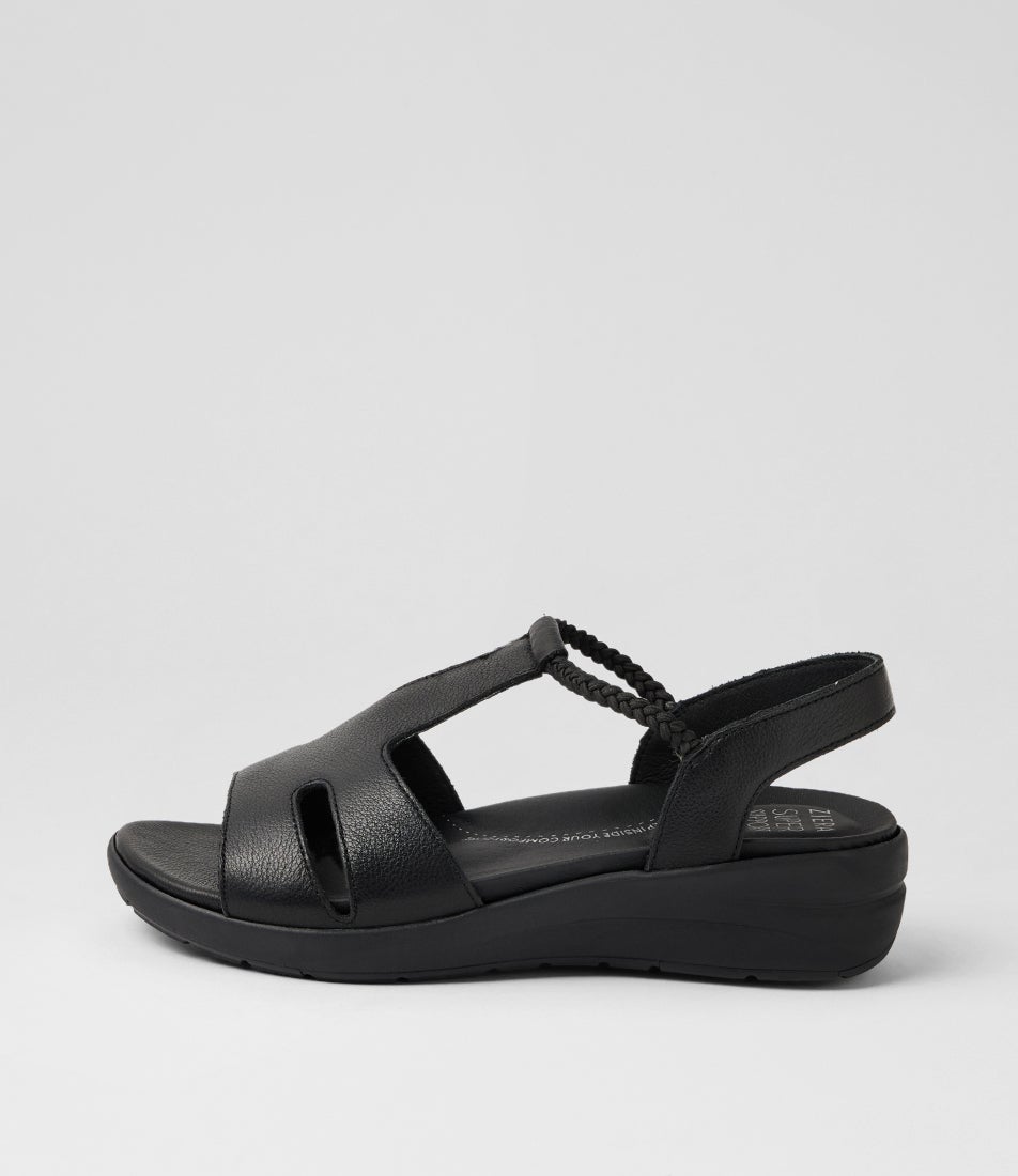 Novol Xw Black Leather Sandals Novol Xw Black Leather Sandals