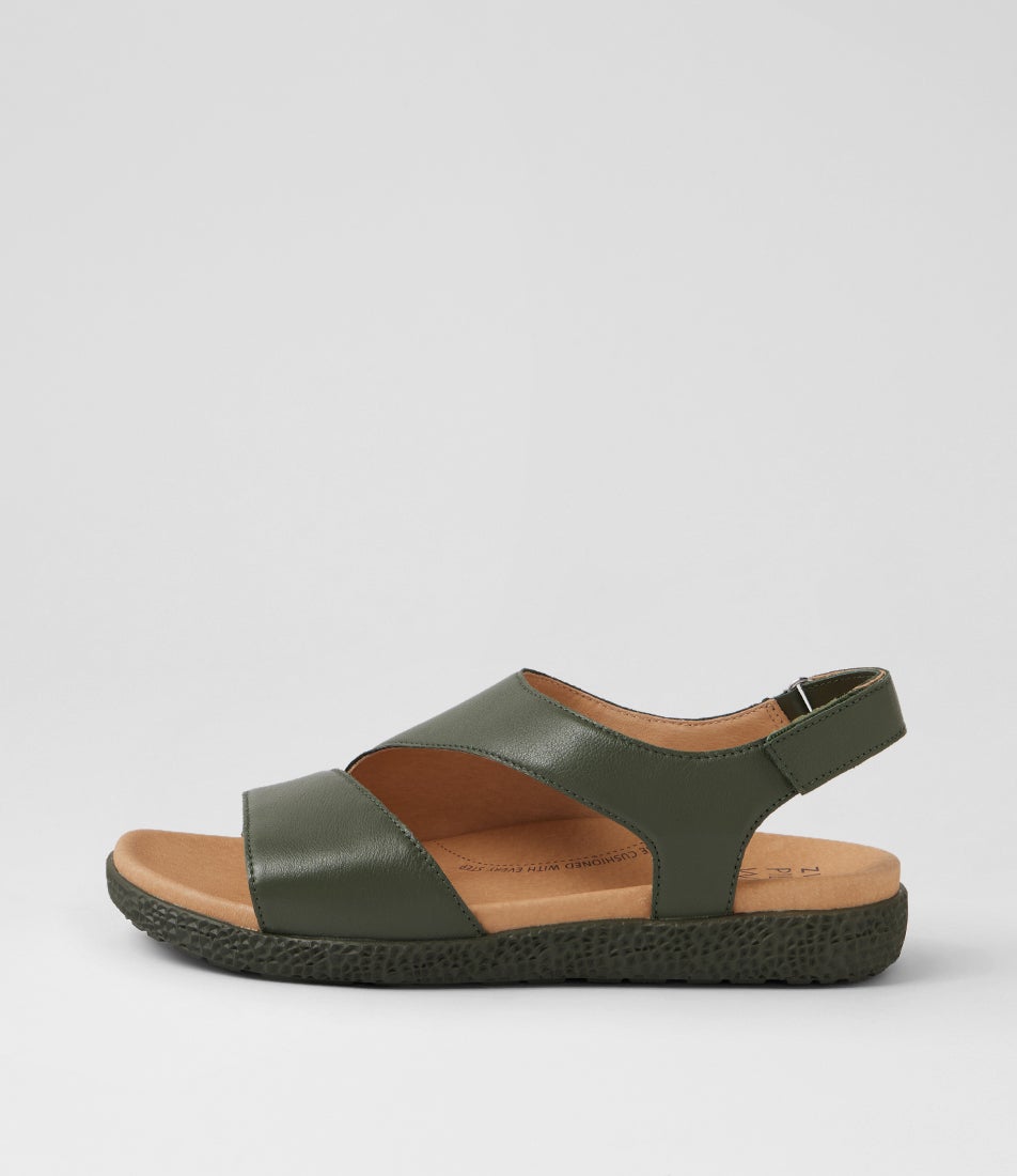 Ridgy Xw Khaki Leather Sandals Ridgy Xw Khaki Leather Sandals