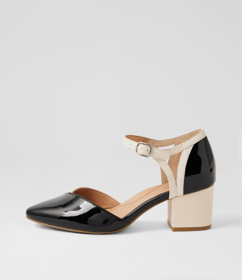 Vetto Xw Black Ivory Patent Leather Heels