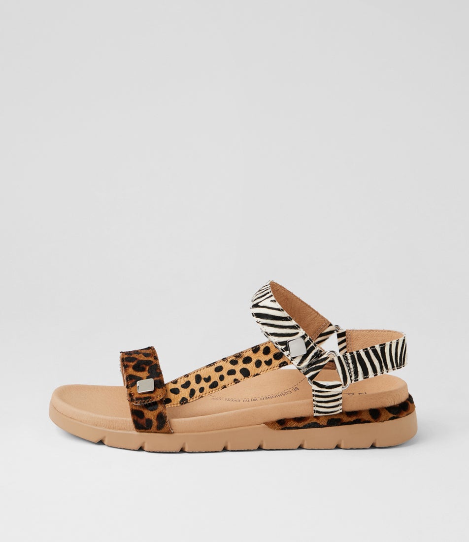 Adiela Xw Tan Leopard Zebra Multi Sandals Adiela Xw Tan Leopard Zebra Multi Sandals