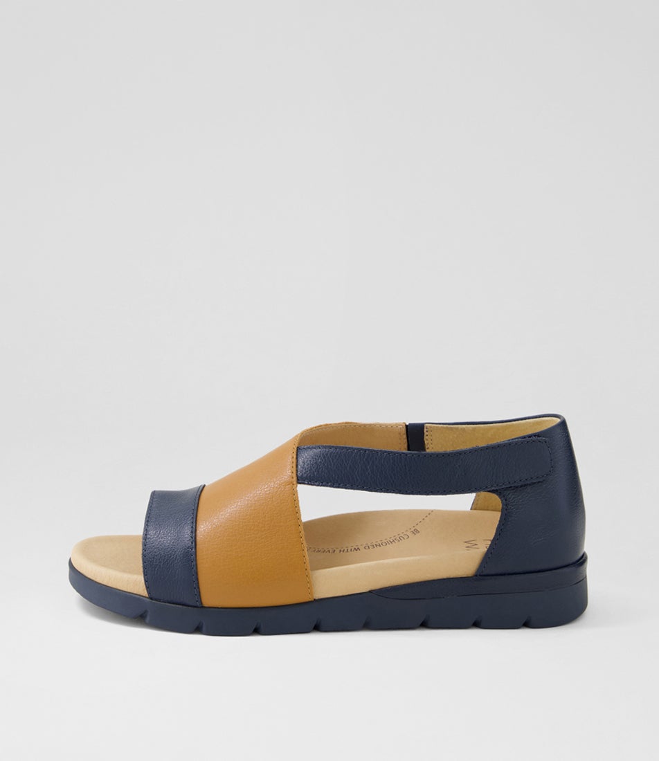 Allroy Xw Navy Dark Tan Leather Sandals Allroy Xw Navy Dark Tan Leather Sandals