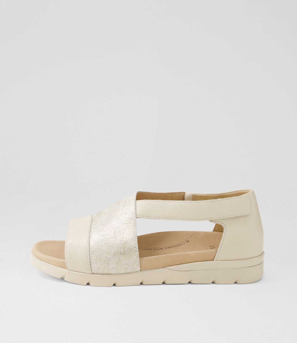 Allroy Xw Milk Ivory Lizard Leather Sandals