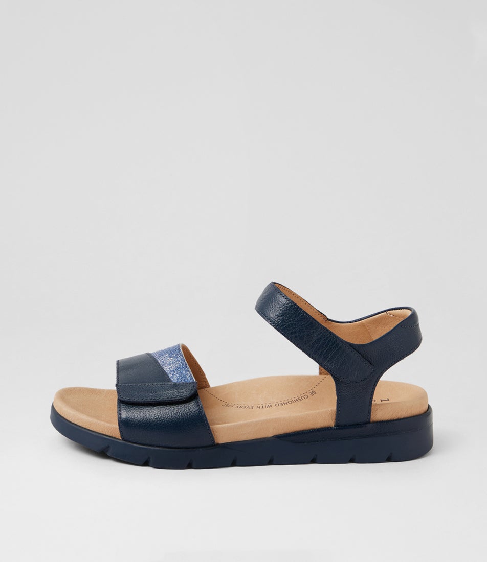 Angiela Xw Navy Denim Lizard Leather Sandals Angiela Xw Navy Denim Lizard Leather Sandals