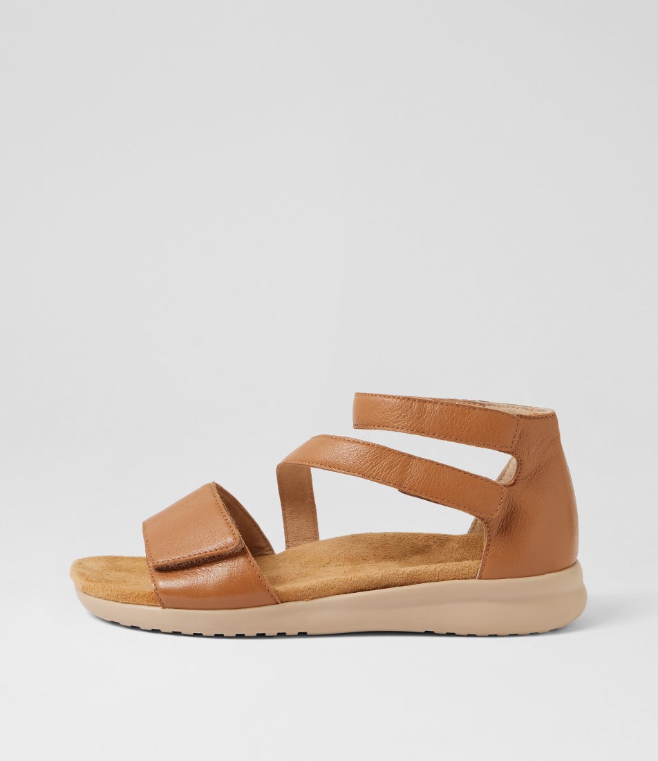 Brethe Xw Dark Tan Almond Leather Sandals