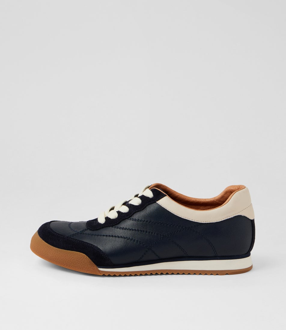 Flinches Xw Navy Vanilla Leather Sneakers Flinches Xw Navy Vanilla Leather Sneakers